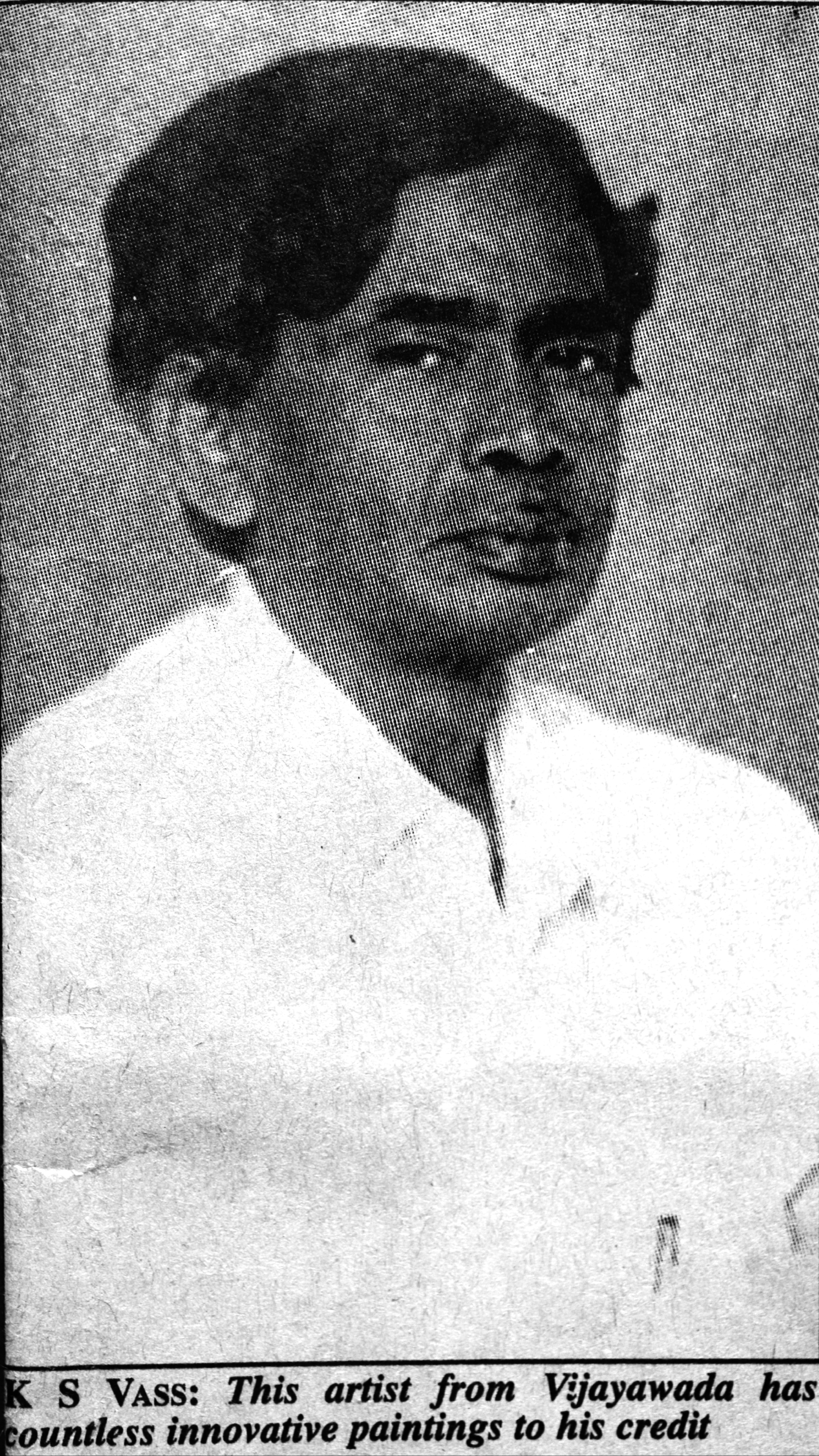 Newspaper portrait of a young K.S. Vass